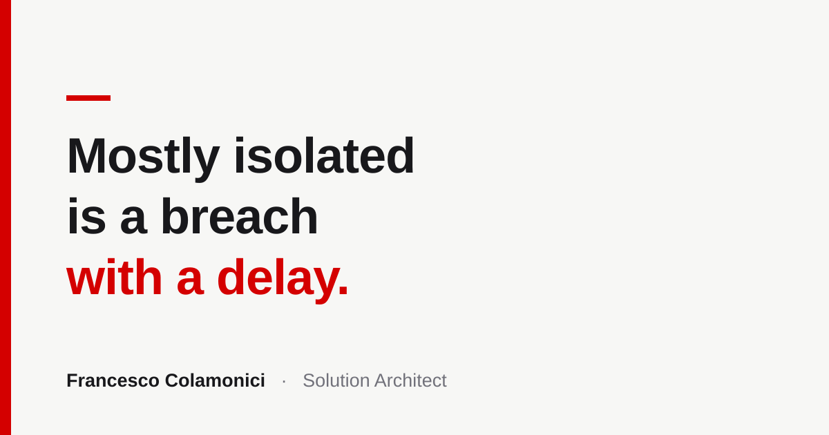 Mostly Isolated Is a Breach with a Delay